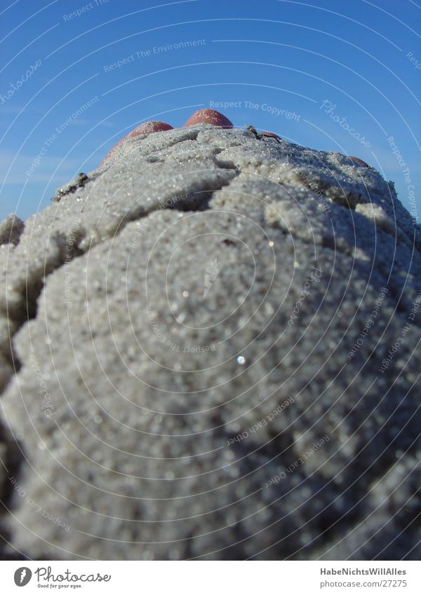 SandHand Strand Sommer Meer Plattform Sonne Riss Himmel Ostsee