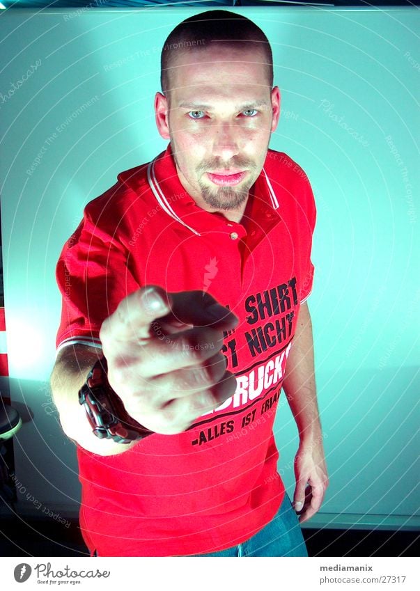 We want you! Hand Mann Finger maskulin zeigen Werbung Mensch