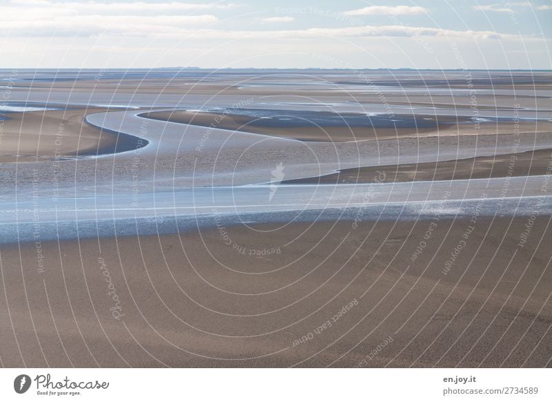 Wasserwege Ferien & Urlaub & Reisen Ausflug Ferne Meer Natur Landschaft Urelemente Sand Himmel Horizont Küste Wattenmeer Unendlichkeit bizarr Klima Tourismus