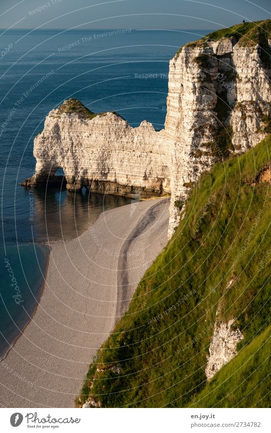 Küstenabschnitt Ferien & Urlaub & Reisen Ausflug Ferne Sommer Sommerurlaub Strand Meer Natur Landschaft Himmel Horizont Klima Klimawandel Schönes Wetter Wiese