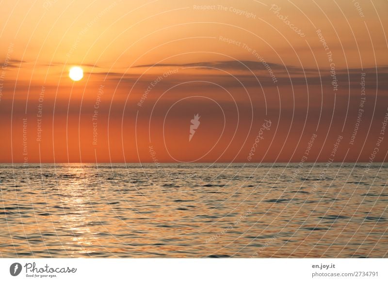 Abendruhe Ferien & Urlaub & Reisen Sommer Sommerurlaub Sonne Meer Natur Landschaft Urelemente Himmel Horizont Sonnenaufgang Sonnenuntergang Klima Klimawandel