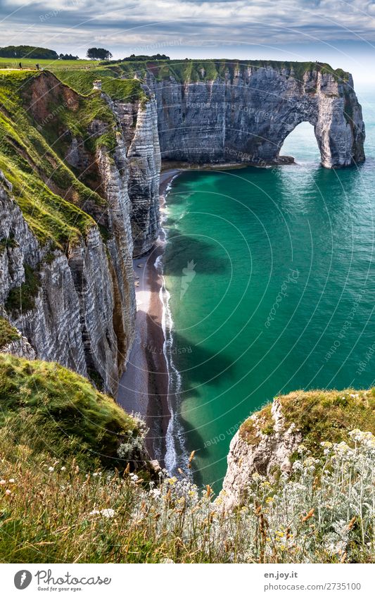 Flut Ferien & Urlaub & Reisen Tourismus Ausflug Abenteuer Ferne Sommer Sommerurlaub Strand Meer Natur Landschaft Horizont Schönes Wetter Wiese Felsen Küste