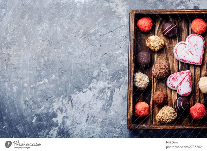 Süßigkeiten zum Valentinstag Valentinsgruß Herz Bonbon Liebe Form Feiertag rot Symbol Romantik Tag Dekoration & Verzierung romantisch Zucker Dessert Schokolade