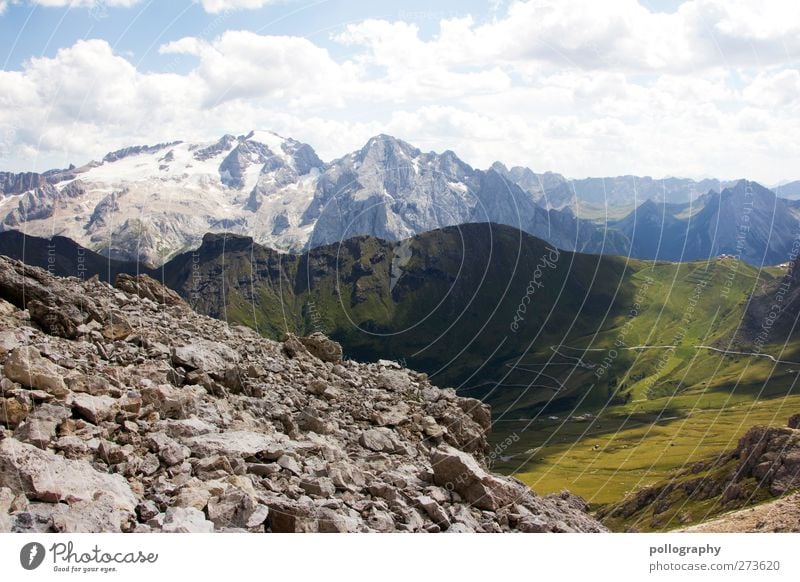 Die Farbpalette der Natur Landschaft Pflanze Erde Himmel Wolken Horizont Sonne Frühling Sommer Schönes Wetter Gras Grünpflanze Wiese Feld Felsen Alpen