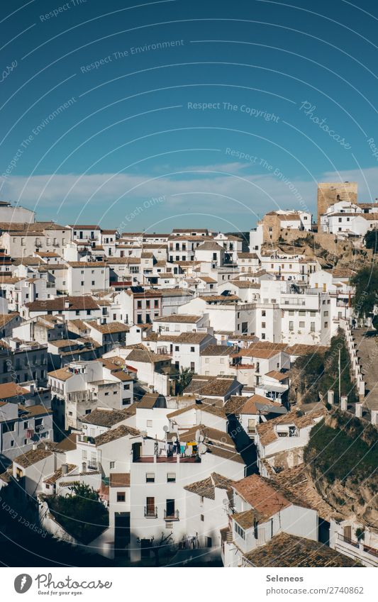 dicht besiedelt Ferien & Urlaub & Reisen Tourismus Ausflug Sommer Häusliches Leben Haus Himmel Wolken Horizont Spanien Dorf Kleinstadt Stadt Altstadt bevölkert