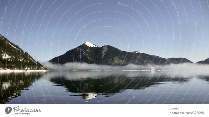 Walchensee Ferien & Urlaub & Reisen Ausflug Freiheit Schnee Berge u. Gebirge See Spiegel Umwelt Natur Landschaft Urelemente Wasser Himmel Wolkenloser Himmel