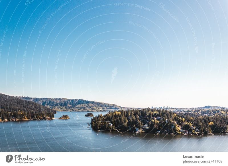 Belcarra Blick vom Quarry Rock in North Vancouver, BC, Kanada Sommer Strand Meer Insel Berge u. Gebirge Haus Umwelt Natur Landschaft Sand Himmel Baum Blume