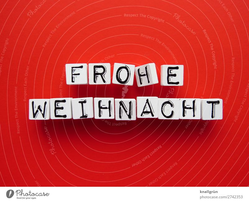 Frohe Weihnacht Weihnachten & Advent Feiertag Feste & Feiern rot Dezember Tradition weiß schwarz Grüße Winter festlich Buchstaben Wort Satz Letter Textfreiraum