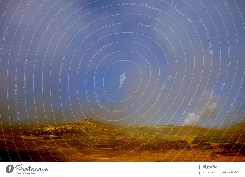 Island Umwelt Natur Landschaft Urelemente Erde Himmel Wärme Vulkan gunnuhver Rauchen außergewöhnlich bedrohlich dunkel heiß natürlich Geothermik Wasserdampf