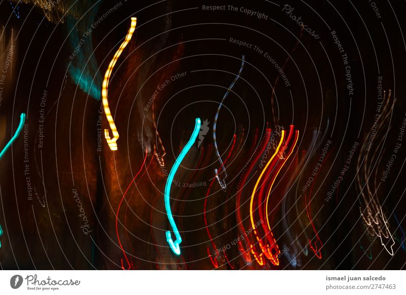 Lichter bei Nacht Farbe farbenfroh Unschärfe hell Straße Außenaufnahme abstrakt Konsistenz Muster Hintergrund Tapete Bilbao spanien.