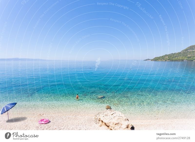 Drasnice, Dalmatia, Croatia, Europe Adria Schwimmen & Baden Bucht Strand ruhig Wolkenloser Himmel Küste Kroatien Dalmatien Horizont Idylle Landschaft schön