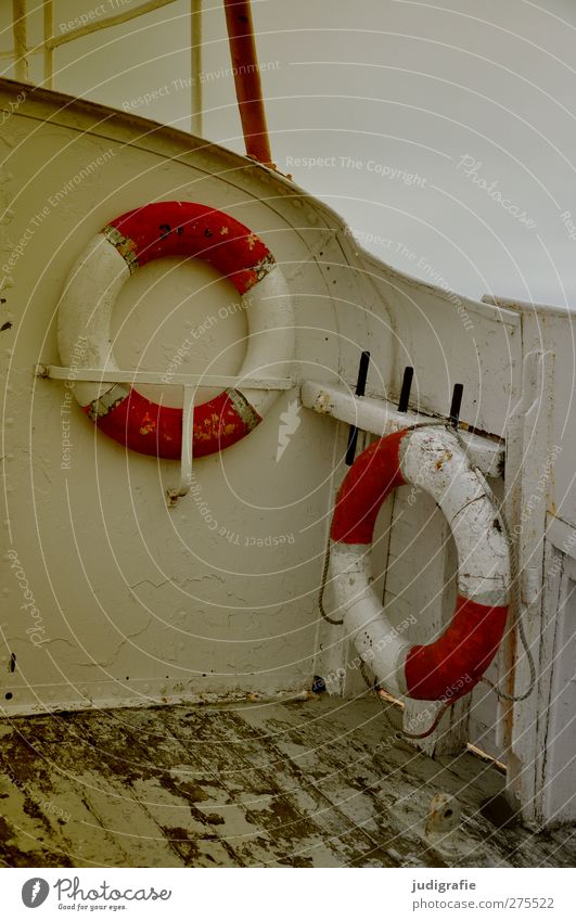 Island Schifffahrt Bootsfahrt Fischerboot Hafen rot Rettungsring Farbfoto Außenaufnahme Tag