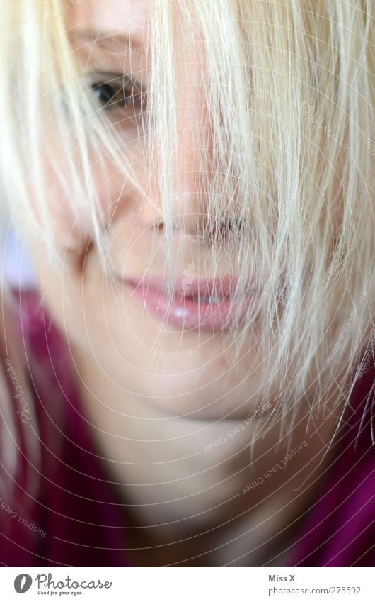 ces Mensch feminin Junge Frau Jugendliche Haare & Frisuren 1 18-30 Jahre Erwachsene blond Pony Lächeln lachen schön Gefühle Freude Glück Fröhlichkeit