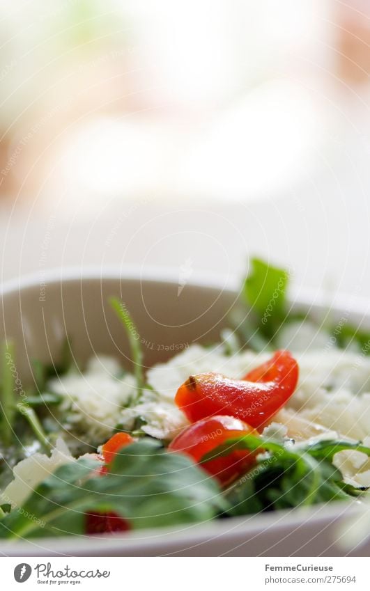 Rucolatomatensalat. Lebensmittel Käse Gemüse Ernährung Mittagessen Abendessen Büffet Brunch Geschäftsessen Bioprodukte Vegetarische Ernährung Diät