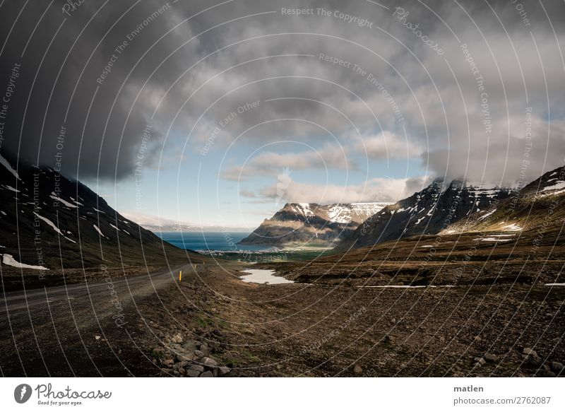 Latrarpass Natur Landschaft Urelemente Himmel Wolken Horizont Frühling Schönes Wetter schlechtes Wetter Wind Felsen Berge u. Gebirge Schneebedeckte Gipfel Küste