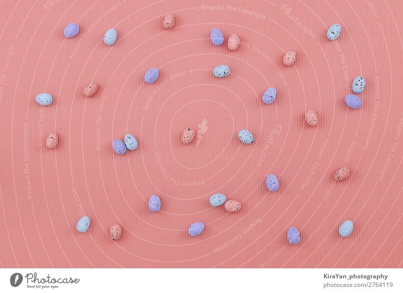 Buntes Osterei auf korallenrosa Wellpappe Glück schön Sommer Dekoration & Verzierung Tapete Ostern Geburtstag Handwerk Frau Erwachsene Mutter Natur Frühling