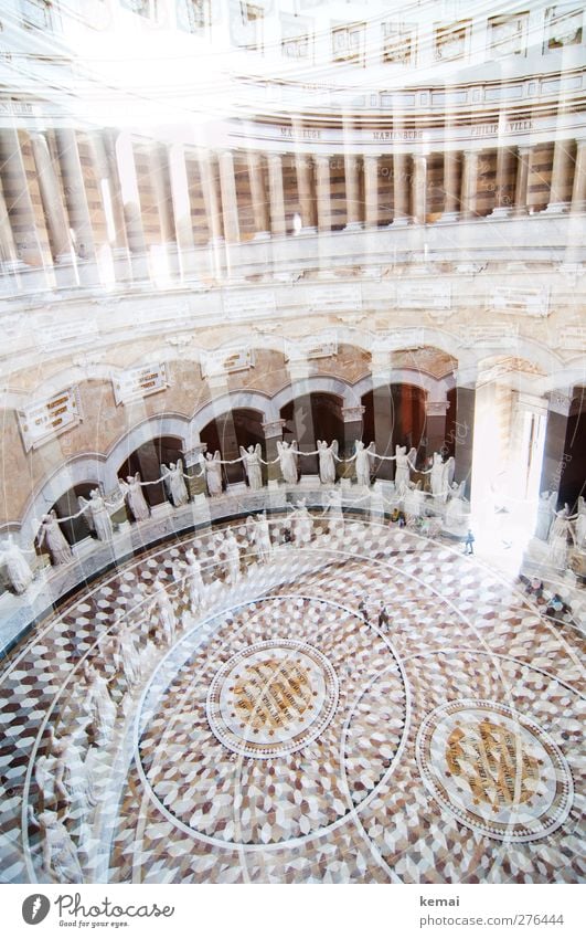 Viele, und doppelt Bauwerk Gebäude Architektur Befreiungshalle Halle Säulenhalle Statue Figur Engel Bodenbelag Sehenswürdigkeit Denkmal Marmor festhalten