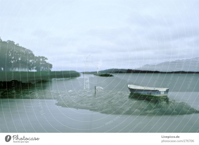 Dämmerung in Lauterbach Umwelt Natur Landschaft Wasser Himmel Wolken schlechtes Wetter Pflanze Baum Gras Sträucher Wildpflanze Küste Seeufer Strand Bucht Insel