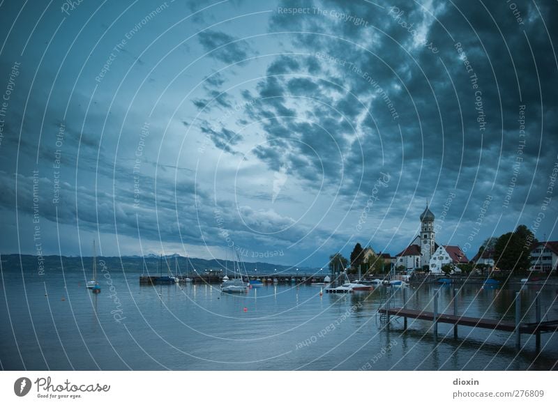 Watercastle Ferien & Urlaub & Reisen Ausflug Umwelt Natur Landschaft Wasser Himmel Wolken Nachthimmel See Bodensee Wasserburg Dorf Fischerdorf Kleinstadt