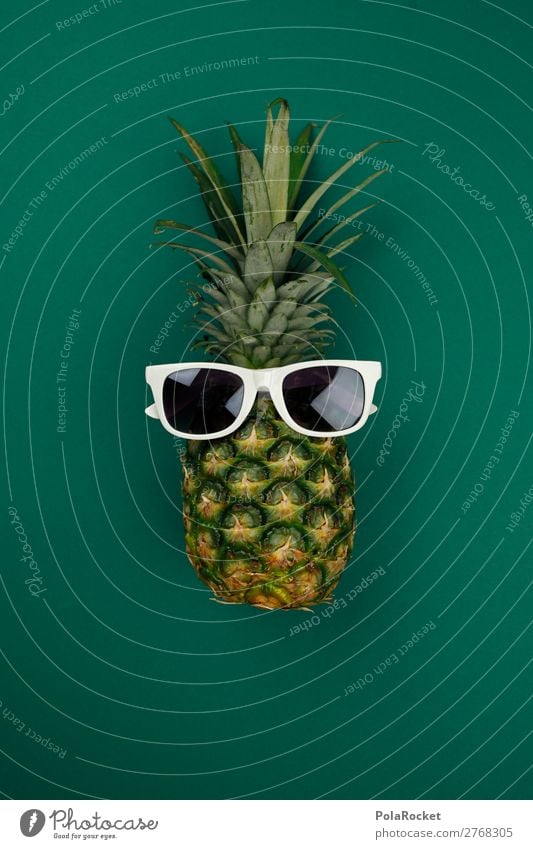 #A# STAY CALM Kunst Kunstwerk ästhetisch grün Ananas Ananasplantage Ananasblätter Sonnenbrille Coolness Jugendkultur verrückt Plantage Comic Freude Spaßvogel