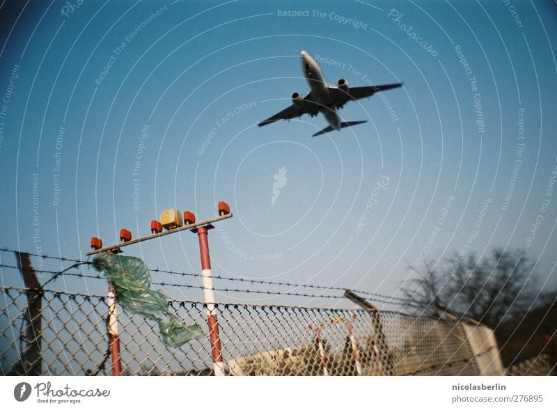 Gonna take you for a ride on a big jet plane. Ferien & Urlaub & Reisen Tourismus Freiheit Sommerurlaub Pilot Luftverkehr Umwelt Wolkenloser Himmel Klimawandel