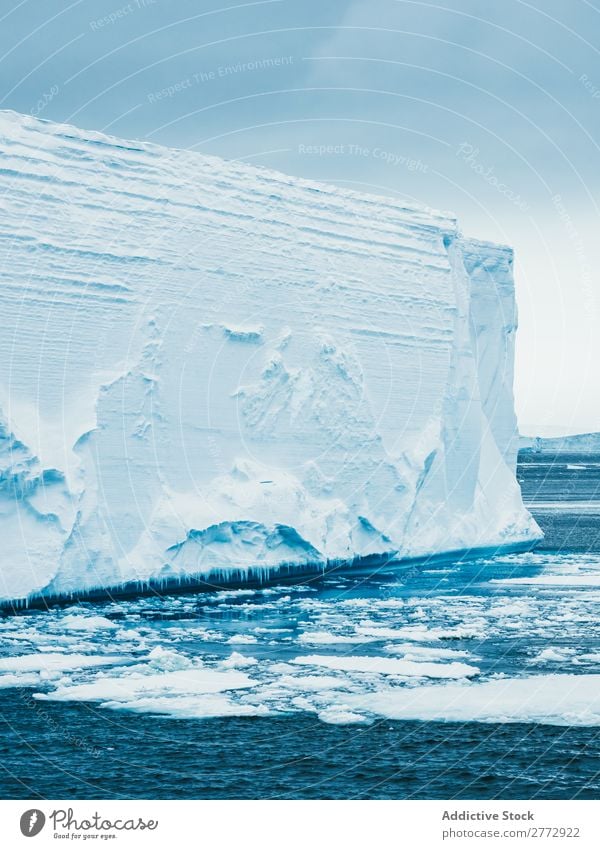 Gletscherwall im Meer Wand Eis Eisberg Landschaft dramatisch Umwelt riesig Beautyfotografie Wasser polar Norden Arktis Ferien & Urlaub & Reisen Natur gefroren