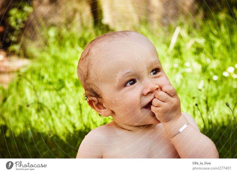 plansch_vergnügen maskulin Baby Kindheit 1 Mensch 0-12 Monate Sommer Schönes Wetter Schwimmen & Baden genießen Lächeln leuchten Freundlichkeit Fröhlichkeit