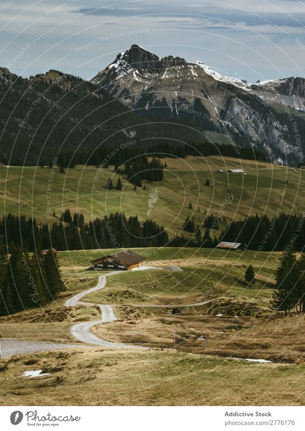 Landschaft eines exotischen ländlichen Dorfes Berge u. Gebirge Tal Orient Ferien & Urlaub & Reisen abgelegen Landwirtschaft Haus Tourismus Tradition wohnbedingt