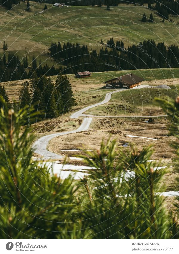 Landschaft eines exotischen ländlichen Dorfes Berge u. Gebirge Tal Orient Ferien & Urlaub & Reisen abgelegen Landwirtschaft Haus Tourismus Tradition wohnbedingt