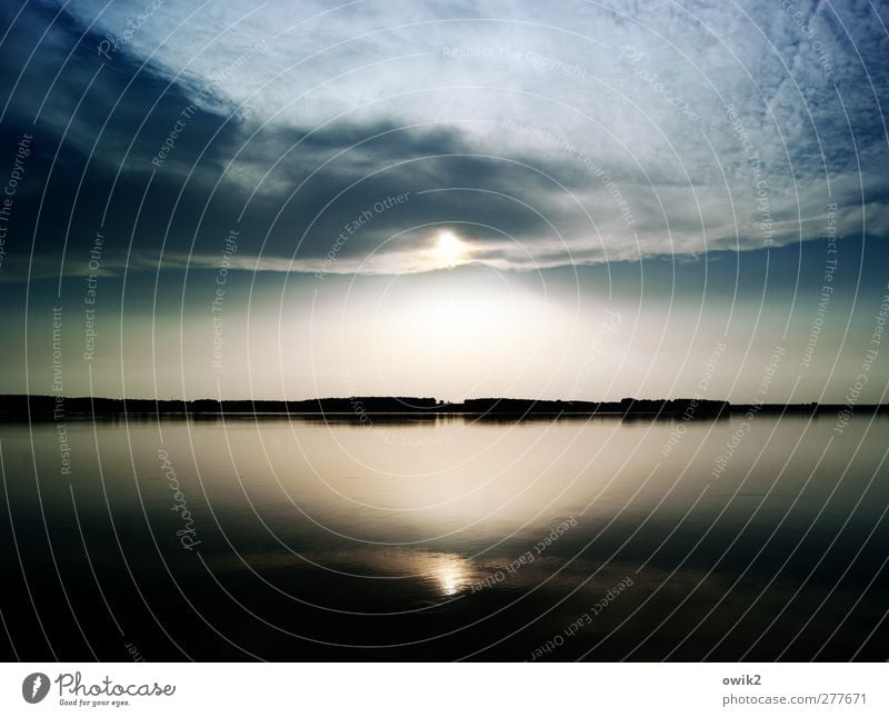 Abendgruß Umwelt Natur Landschaft Himmel Wolken Klima Wetter Schönes Wetter Küste Seeufer Cirrus leuchten außergewöhnlich gigantisch glänzend groß Unendlichkeit