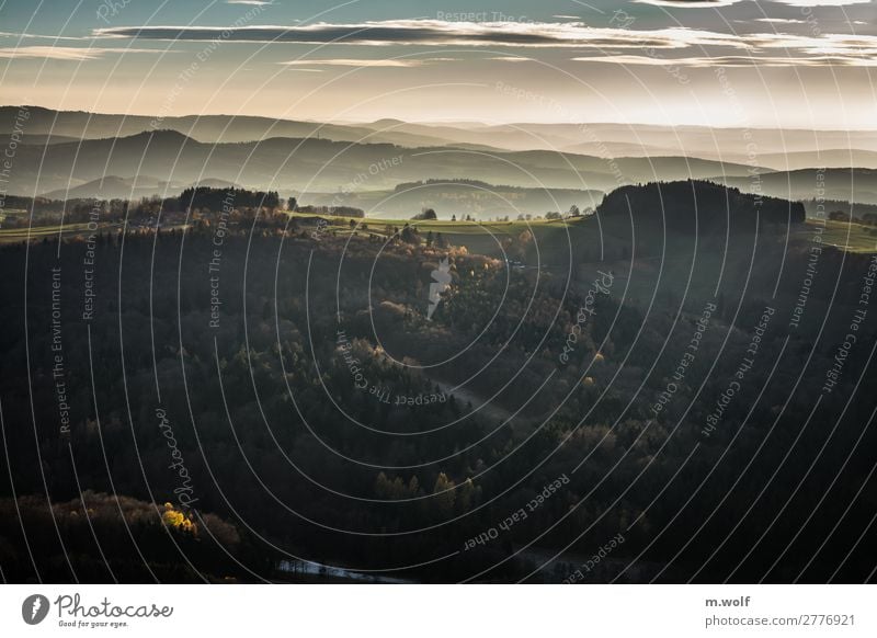 Auenland Ferien & Urlaub & Reisen Tourismus Ausflug Abenteuer Ferne Freiheit Berge u. Gebirge wandern Umwelt Natur Landschaft Herbst Wetter Wald Hügel Blick