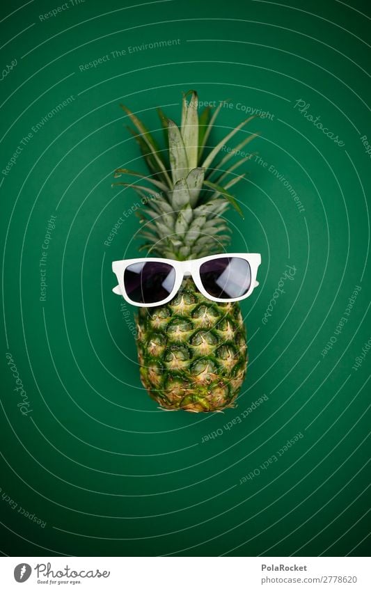 #A# exotische Coolness Kunst ästhetisch Ananas Ananasblätter Ananasplantage Sonnenbrille Farbfoto mehrfarbig Innenaufnahme Studioaufnahme Nahaufnahme