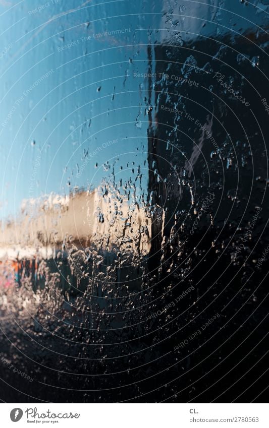 spiegelung auf lkw 2 Wolkenloser Himmel Schönes Wetter Bauwerk Gebäude ästhetisch außergewöhnlich nass einzigartig Inspiration komplex Kreativität Irritation