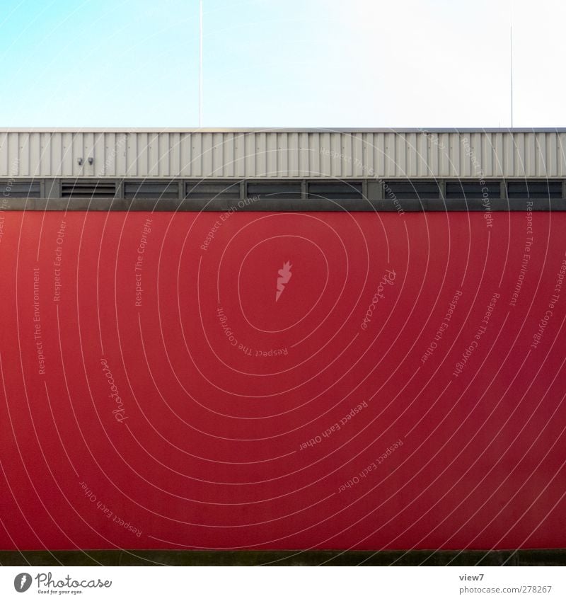 red one Haus Industrieanlage Bauwerk Gebäude Architektur Mauer Wand Fassade Fenster Stein Beton Linie Streifen authentisch einfach frisch einzigartig modern