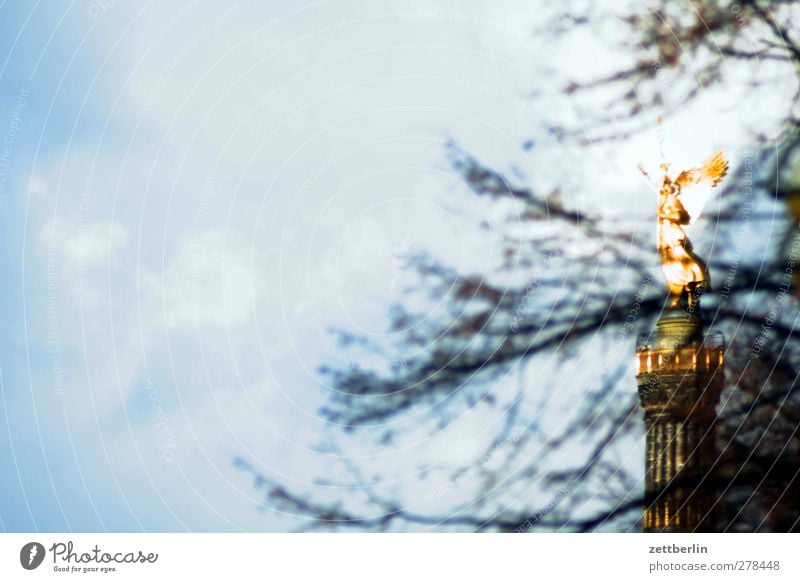 Siegessäule Umwelt Natur Landschaft Himmel Wolken Herbst Winter Klima Klimawandel Wetter Schönes Wetter Baum Stadt Hauptstadt Altstadt Bauwerk Gebäude