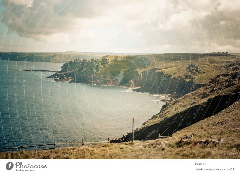 Land's End Ferien & Urlaub & Reisen Ausflug Abenteuer Ferne Land´s End England Umwelt Natur Landschaft Urelemente Wasser Himmel Wolken Sonne Sonnenlicht Sommer