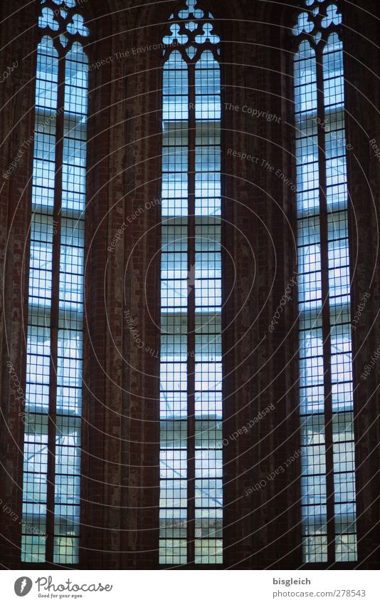 Kloster X Chorin Bundesadler Europa Kleinstadt Kirche Kloster Chorin Fenster Kirchenfenster blau schwarz Farbfoto Gedeckte Farben Innenaufnahme Menschenleer