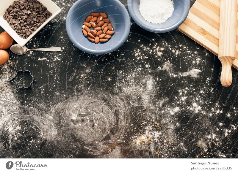 Hintergrund - Zubereitung von Keksen und Muffins. backen Biskuit Plätzchen Koch Küchenchef Frau Dekoration & Verzierung lecker gebastelt heimwärts