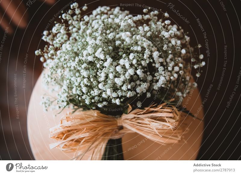 Blumenstrauß aus weißen Blumen auf Ständer stehen Valentinsgruß Haufen frisch geblümt Dekoration & Verzierung Tisch Feste & Feiern romantisch Blüte Pflanze