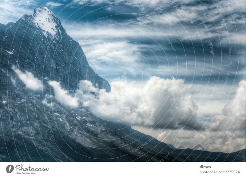 Eiger und Kleine Scheidegg im Panorama (HDR) Ferien & Urlaub & Reisen Tourismus Ferne Sightseeing Berge u. Gebirge Klettern Bergsteigen Landschaft Alpen Gipfel