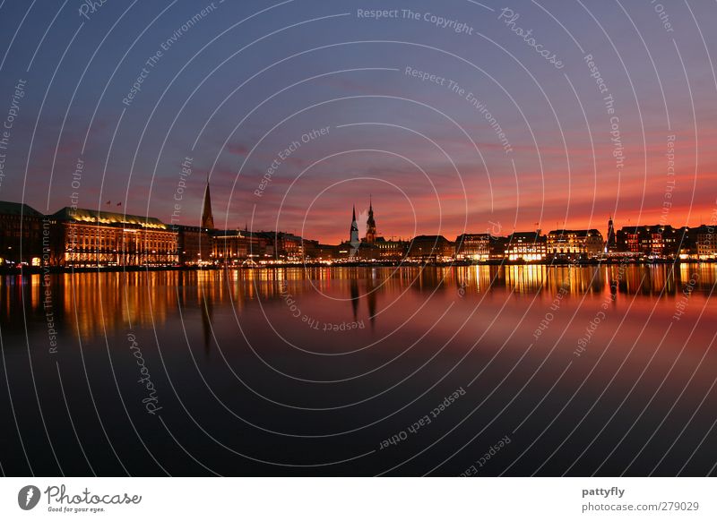 Hamburg meine Perle Tourismus Städtereise Sonnenaufgang Sonnenuntergang Schönes Wetter Fluss Alster Deutschland Europa Hafenstadt Altstadt Skyline Wahrzeichen