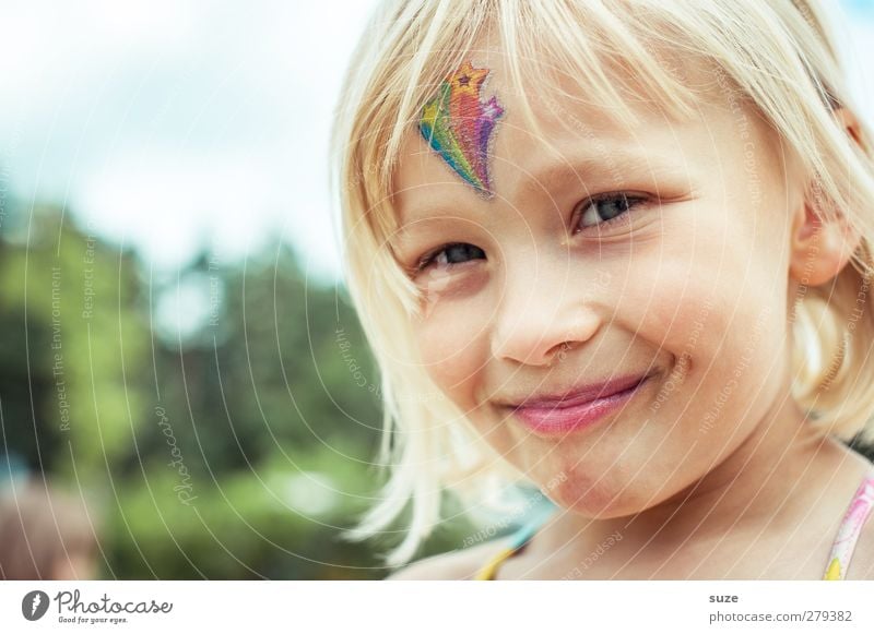 Schnute Lifestyle Freude Haare & Frisuren Gesicht Freizeit & Hobby Sommer Sommerurlaub Mensch feminin Kind Kleinkind Mädchen Kindheit Kopf 1 3-8 Jahre Tattoo