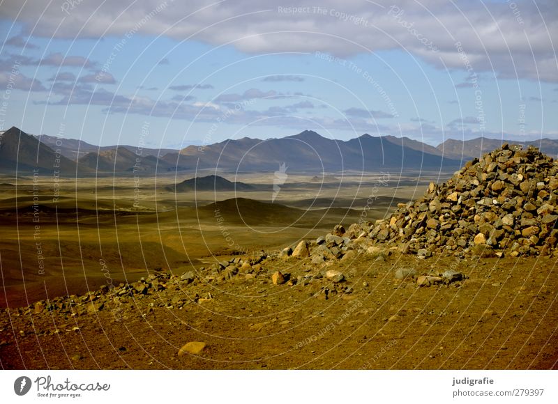 Island Umwelt Natur Landschaft Urelemente Erde Himmel Wolken Hügel Berge u. Gebirge Hochebene fantastisch natürlich trocken wild Ferien & Urlaub & Reisen Ferne