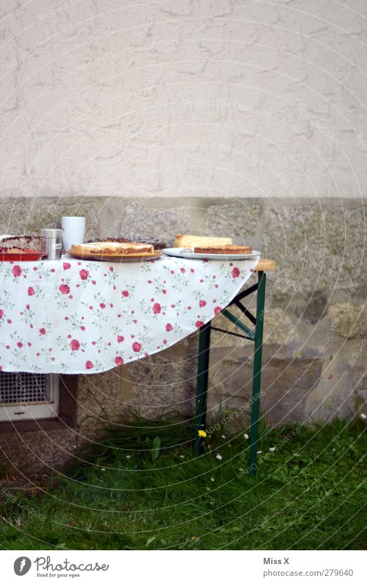 Gartenparty Lebensmittel Teigwaren Backwaren Kuchen Dessert Ernährung Kaffeetrinken Büffet Brunch Tisch Feste & Feiern Geburtstag lecker süß Torte