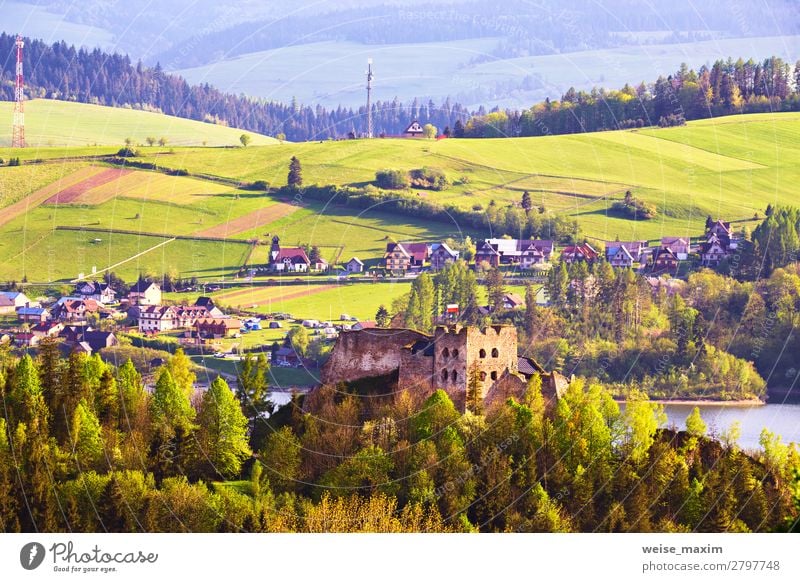 Schloss Czorsztyn hinter dem Tatragebirge, Pieniny Gebirge schön Ferien & Urlaub & Reisen Tourismus Abenteuer Ferne Freiheit Sommer Berge u. Gebirge Natur