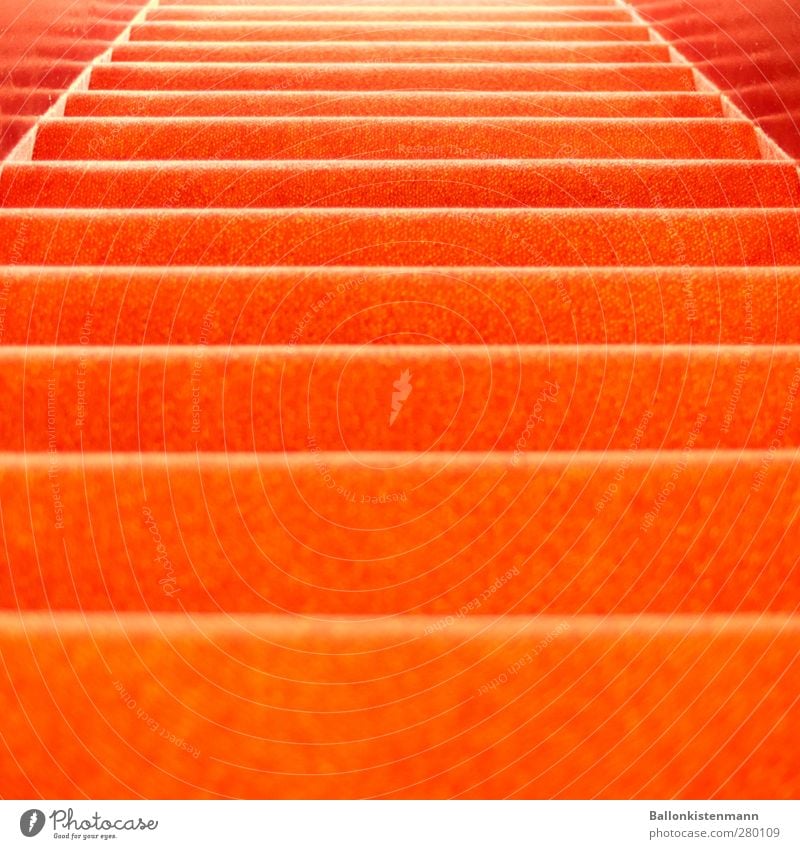 Ein Treppich! Wohnung Innenarchitektur Entertainment Veranstaltung Architektur Theater Treppe retro trashig orange rot Roter Teppich Hotel Farbfoto