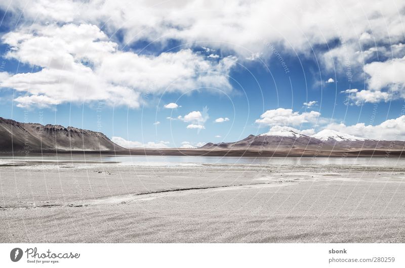 desolate waste Umwelt Natur Landschaft Erde Sand Luft Wasser Wetter Schönes Wetter Hügel Berge u. Gebirge Gipfel Schneebedeckte Gipfel Gletscher Südamerika