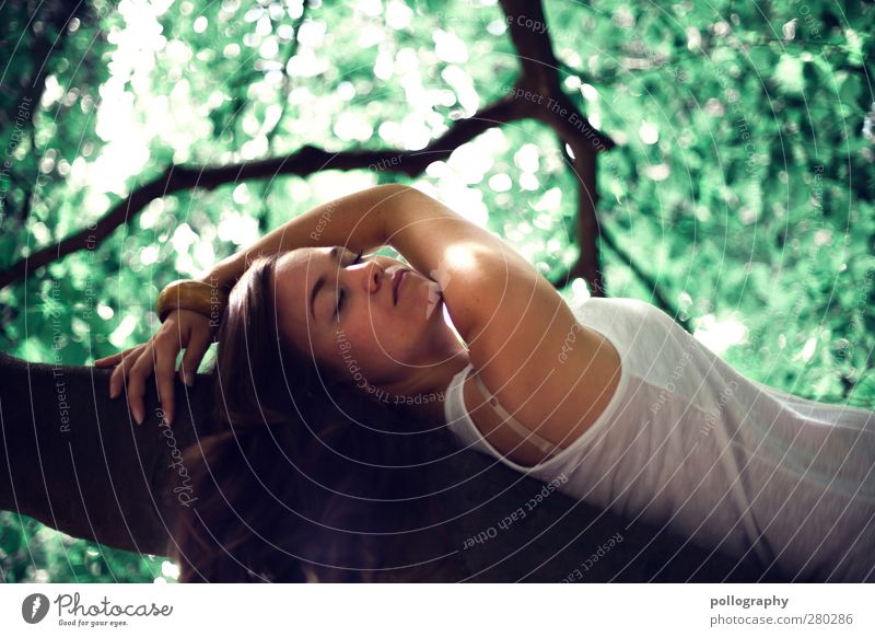 dream about (VI) Mensch feminin Junge Frau Jugendliche Erwachsene Leben 1 13-18 Jahre Kind Umwelt Natur Pflanze Frühling Sommer Schönes Wetter Baum Blatt