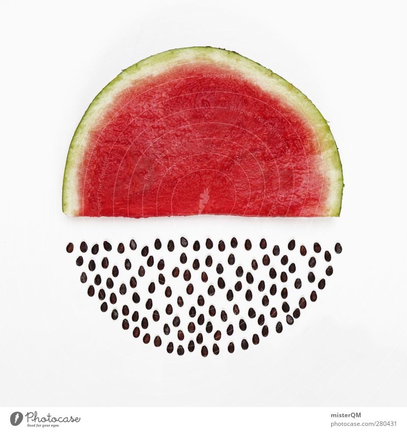 Kernlos. Kunst Kunstwerk ästhetisch Melonen Melonenschiffchen Wassermelone rot Japan Kerne Kernobst Frucht Gesundheit Vitamin Hülle Sommer Sommerferien