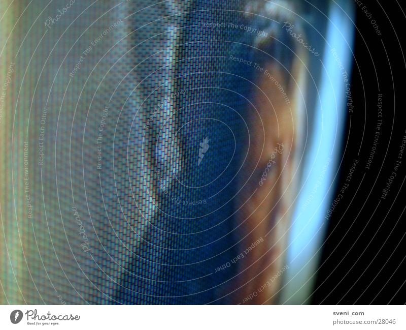 Frau im TV historisch Streifen Bildpunkt RGB Nahaufnahme Makroaufnahme Fernsehen